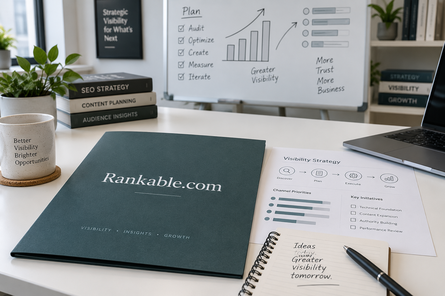 An agency visibility desk concept notebook